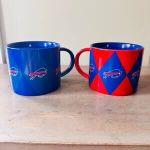 Buffalo Bills Coffee Mugs Two-Pack Diamond Mug Set of 2 18 ounces NEW